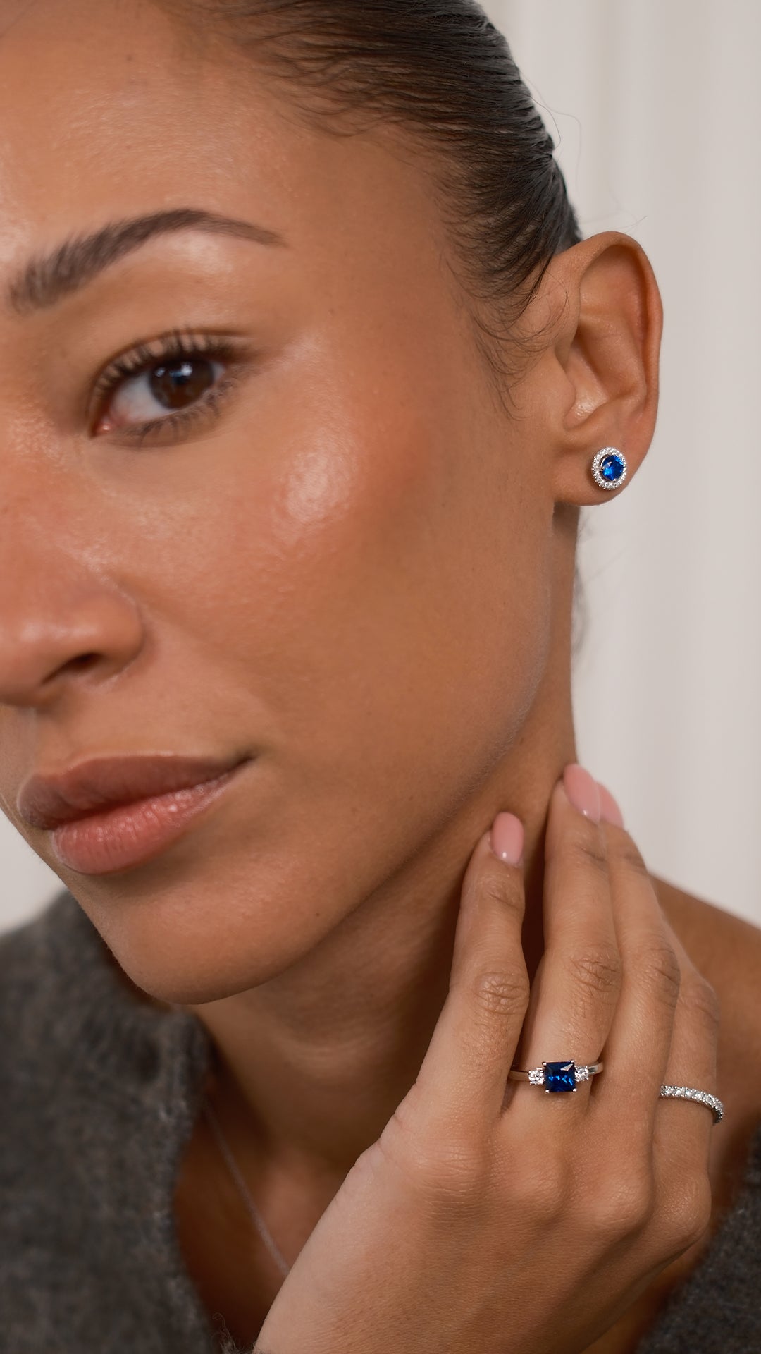 Olivia Ring 1.00ct Sapphire 18K White Gold