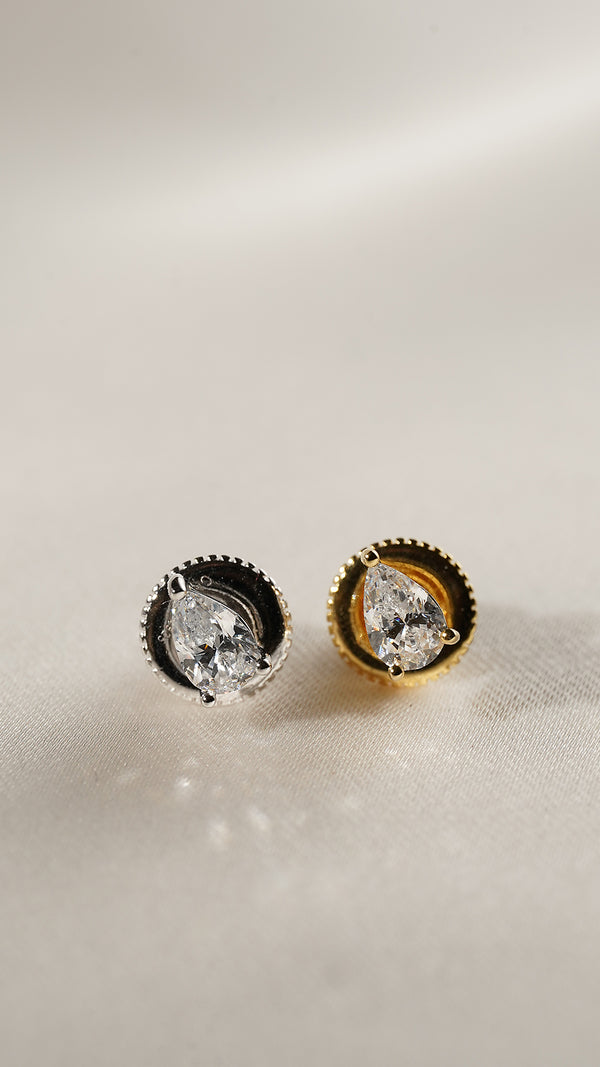 Pear Stud Earring Sterling Silver