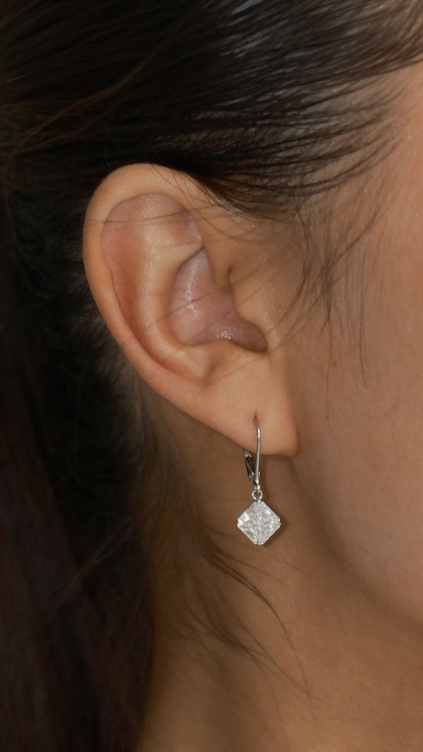 Paisley Earrings 9K White Gold