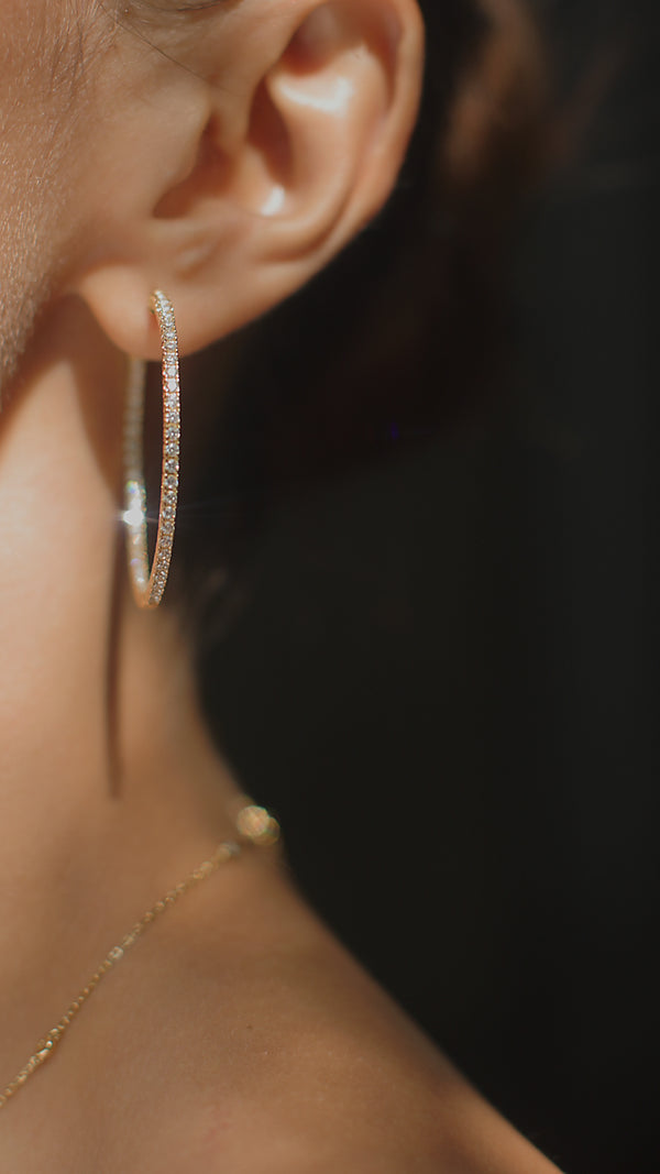 Paloma Large Hoop Earrings Gold Vermeil