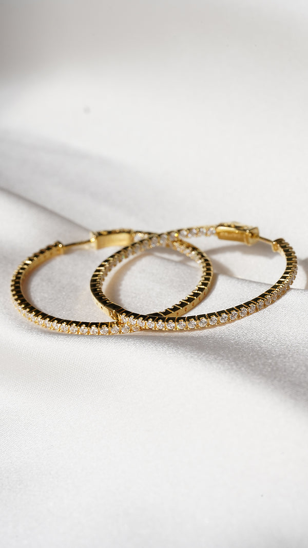 Paloma Large Hoop Earrings Gold Vermeil