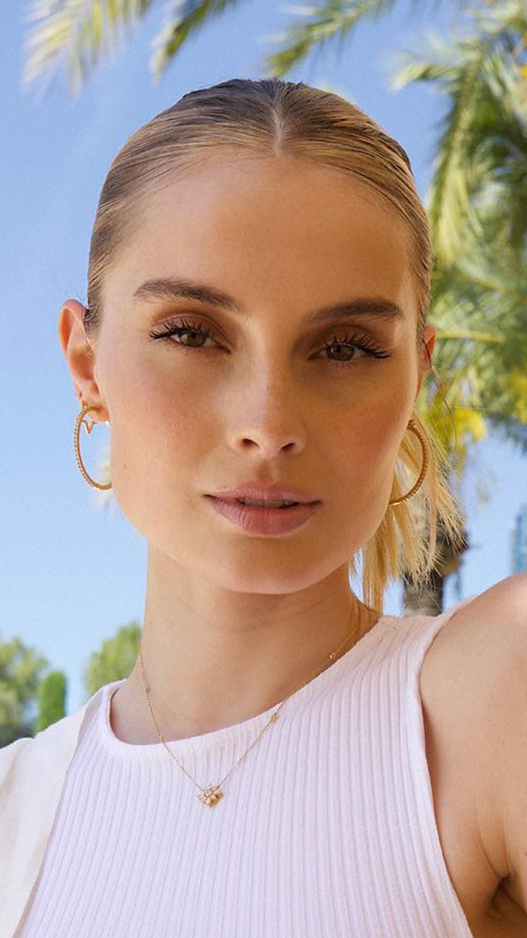 Paloma Large Hoop Earrings Gold Vermeil