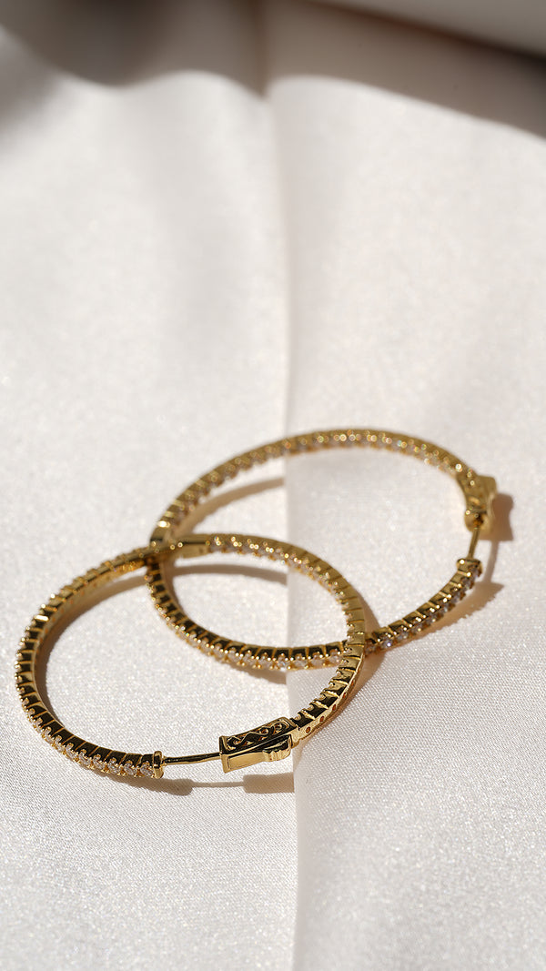 Paloma Large Hoop Earrings Gold Vermeil