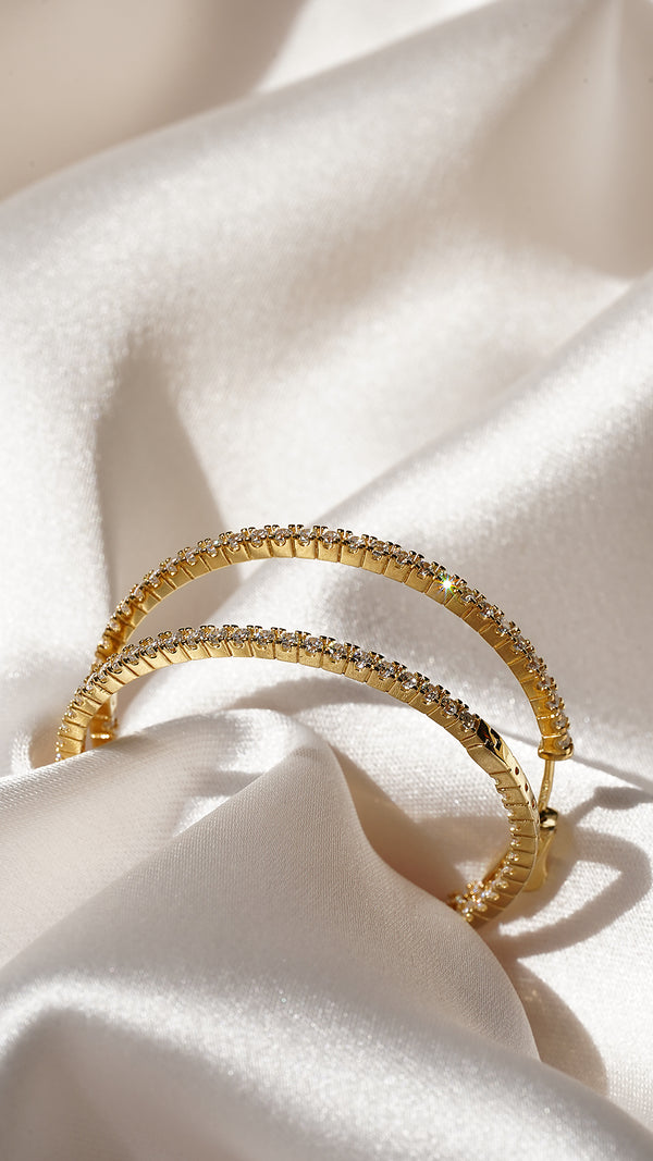Paloma Large Hoop Earrings Gold Vermeil