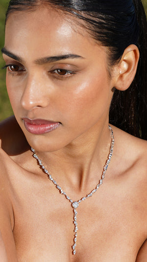 Parvi Necklace White Gold Plated