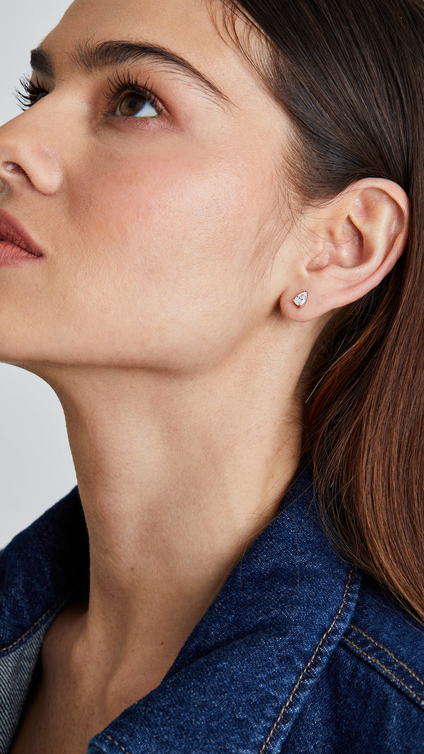 Pear Stud Earring Sterling Silver