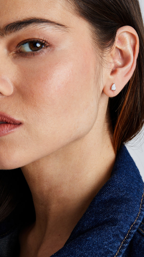 Pear Stud Earring Sterling Silver