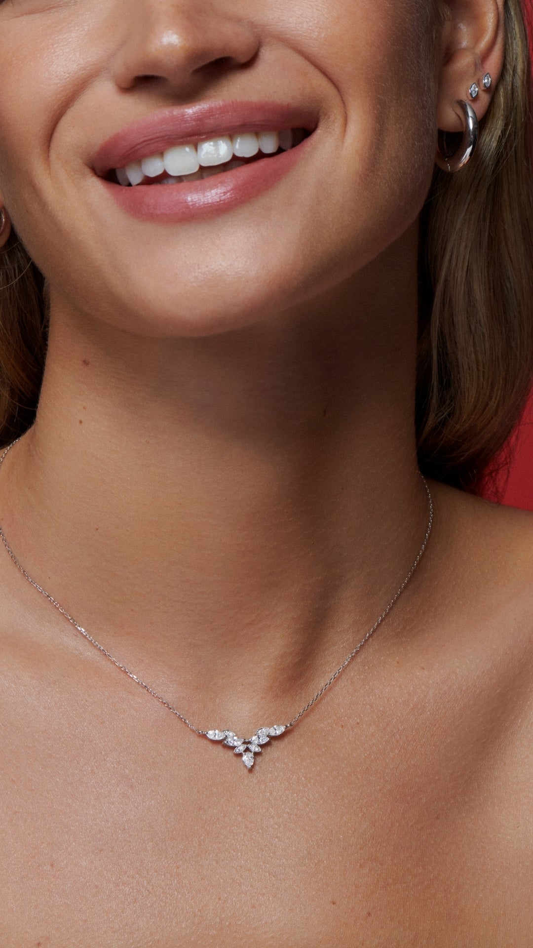 Petal 9K White Gold Diamond Necklace by CARAT* LONDON – CARAT* London UK
