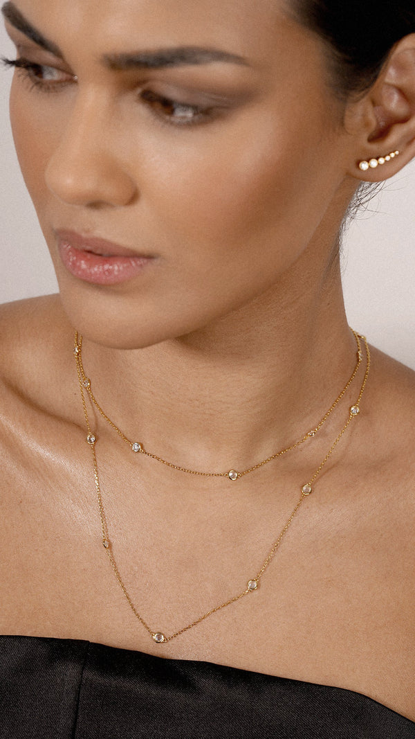 Petra gold vermeil station necklace - CARAT* LONDON