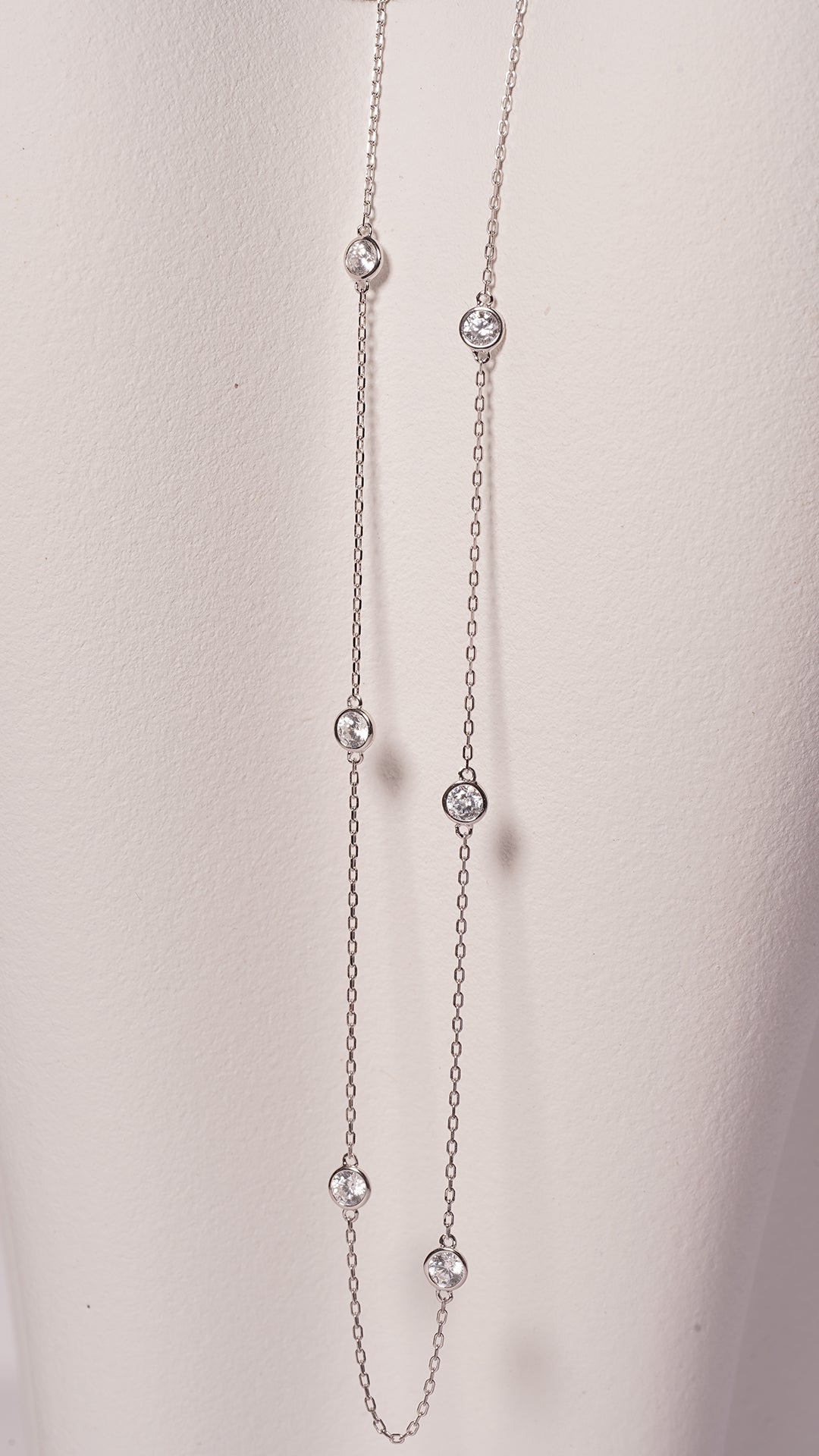 Petra white gold plated sterling silver station necklace - CARAT* LONDON