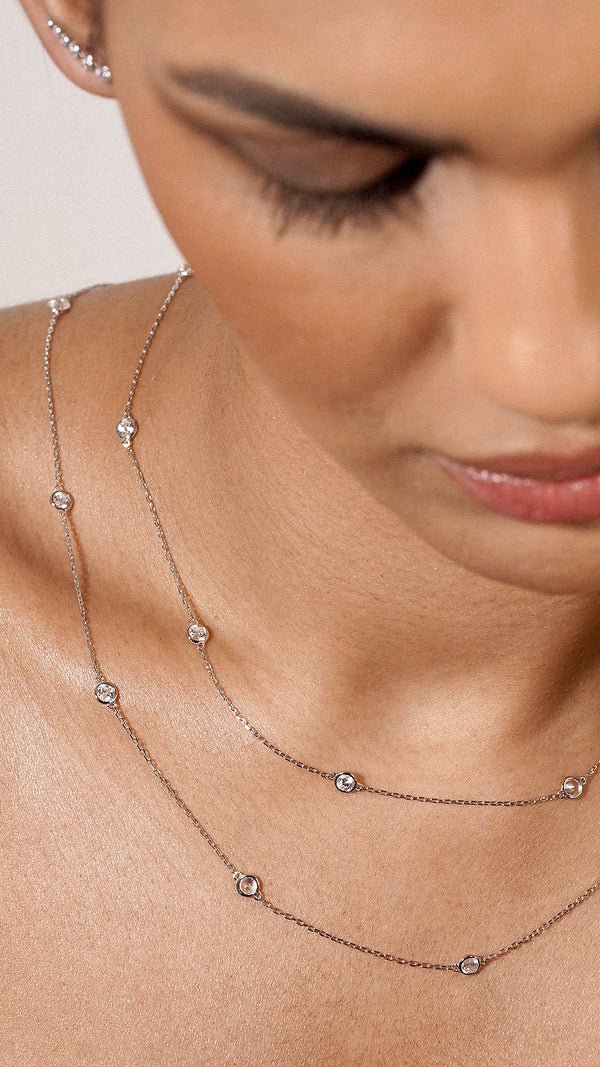 Petra sterling silver station necklace - CARAT* LONDON