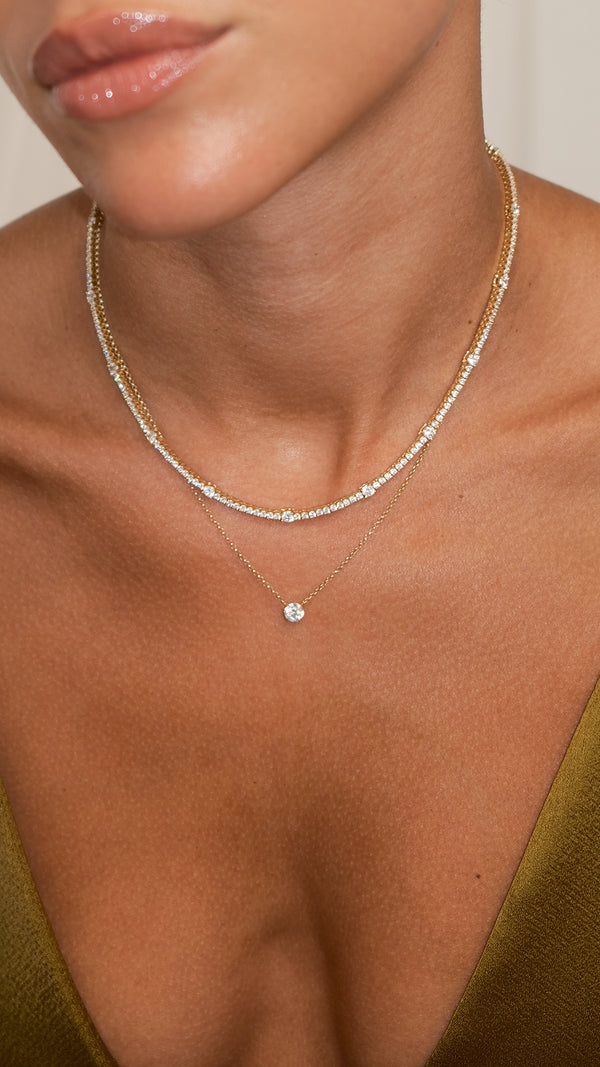 Loretta Diamond Necklace 18K Yellow Gold