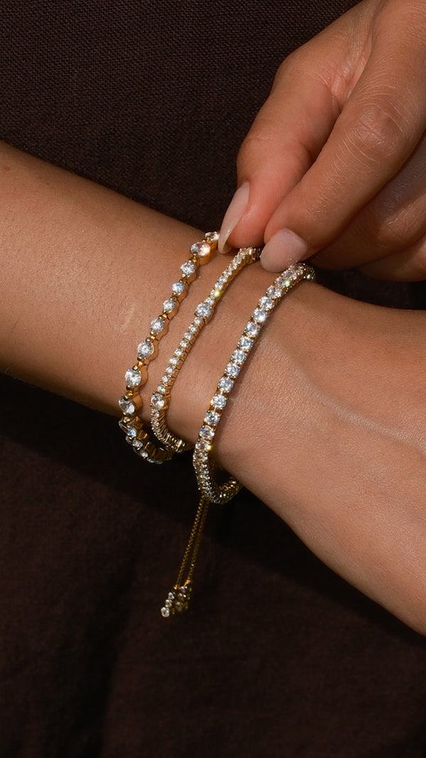 Vianne Tennis Bracelet Gold Vermeil