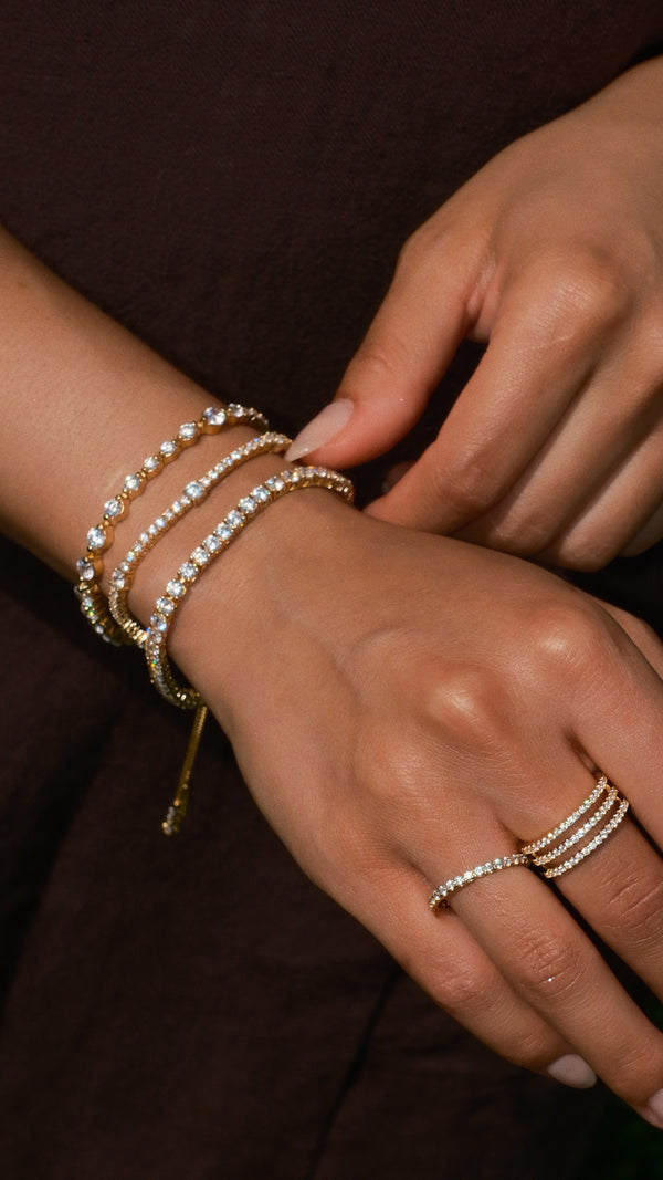 Vianne Tennis Bracelet Gold Vermeil