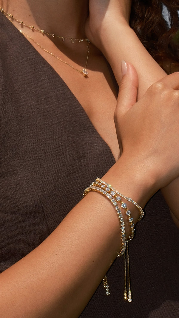 Vianne Tennis Bracelet Gold Vermeil
