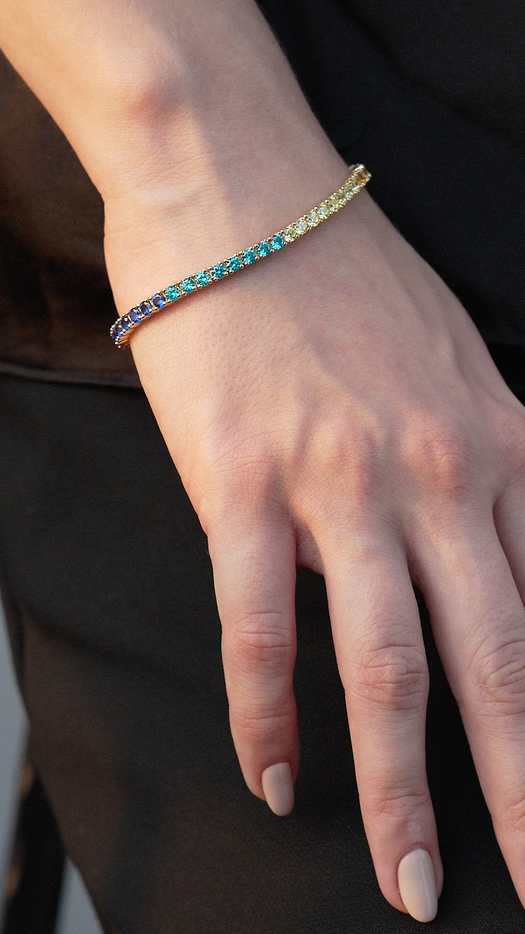 Handmade Rainbow Bracelet With Gold Plated Silver  Jeleja
