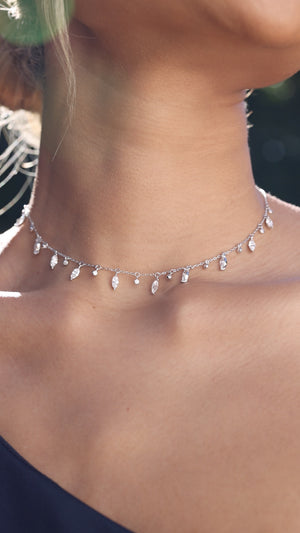 Ramy Necklace White Gold Plated CARAT London UK