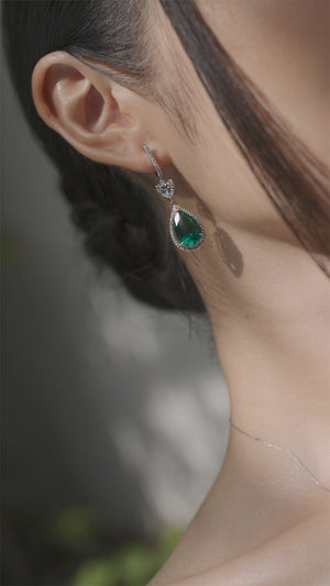 Drop on sale earrings emerald
