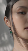 Ren Emerald Drop Earrings White Gold Plated