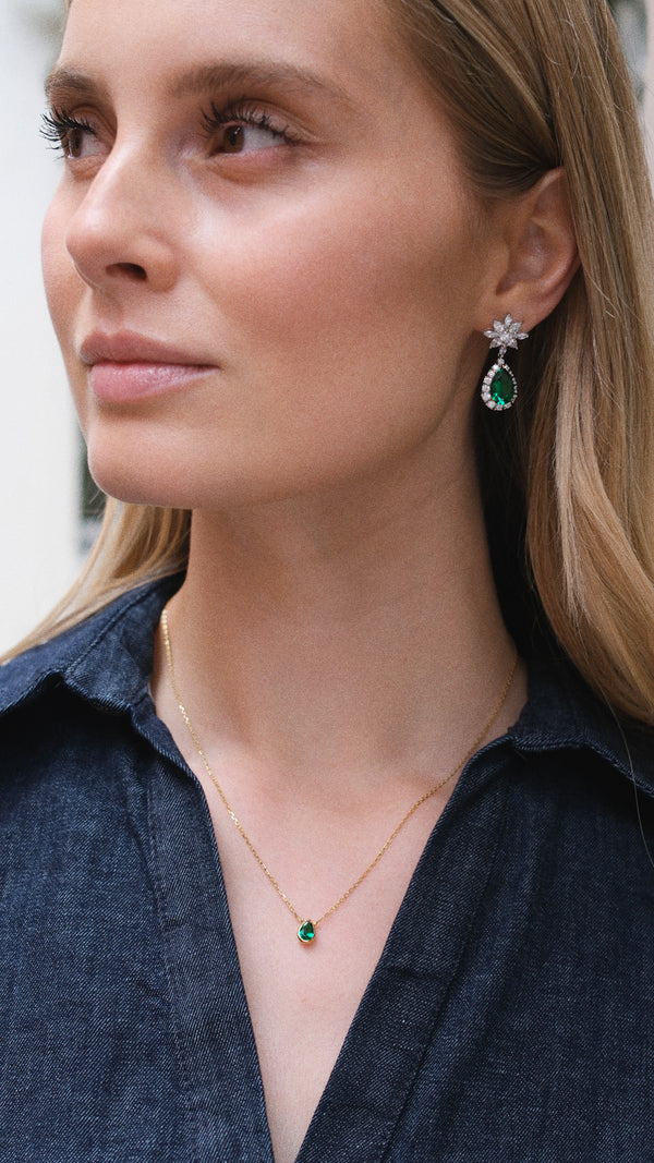 Camari Emerald Earrings Sterling Silver