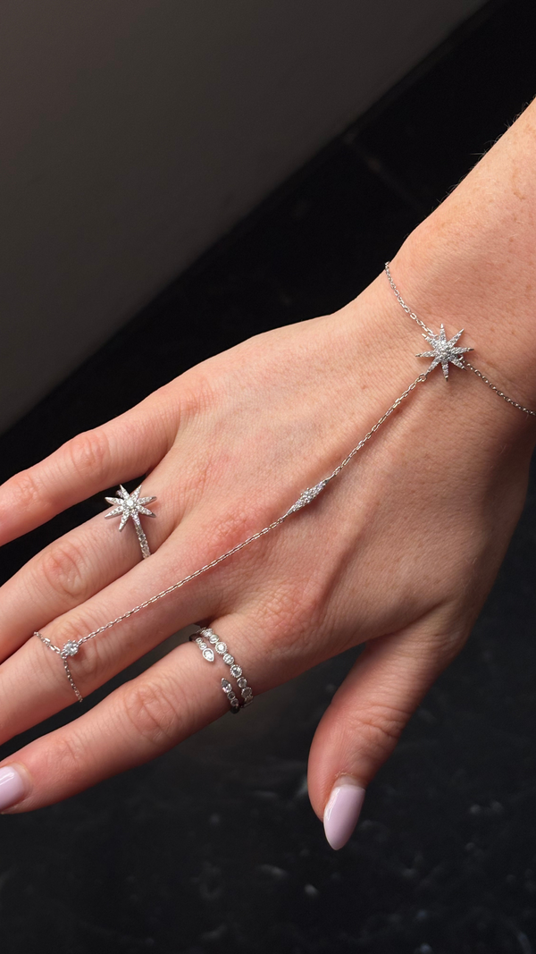 Rigel Hand Bracelet Sterling Silver