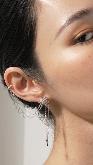 Sargas Ear Cuff White Gold Plated