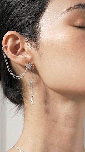 Sargas Ear Cuff White Gold Plated