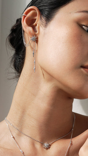 Sargas Ear Cuff White Gold Plated