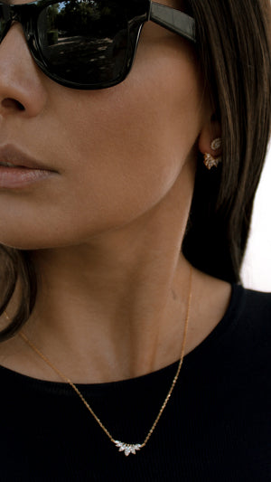 Tulisa Marquise Necklace Gold Vermeil