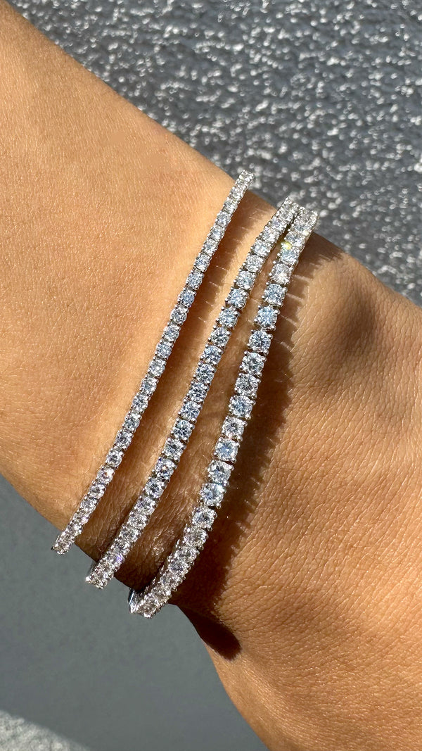 Close-up of Secure Lock Lab Diamond Tennis Bracelets
