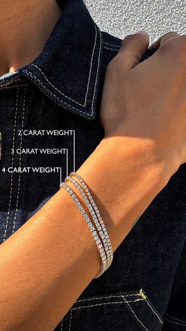 Solid Gold Lab Diamond Bracelets With Secure Locks