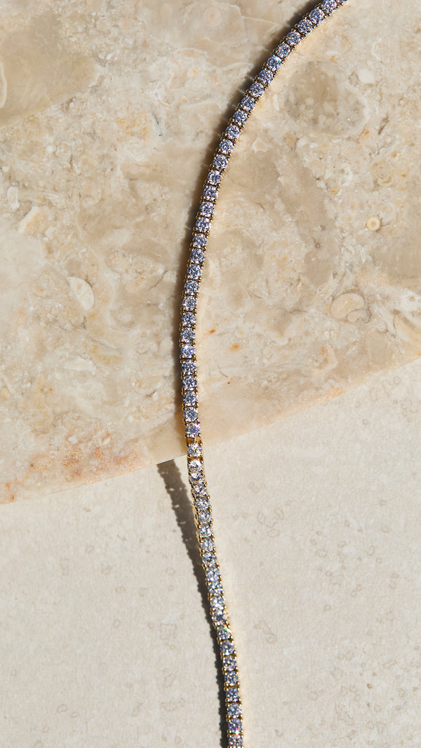 Lexi Tennis Necklace Gold Vermeil