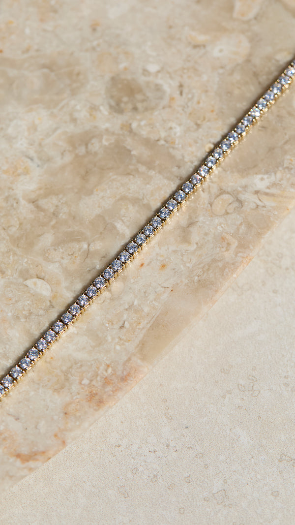 Lexi Tennis Necklace Gold Vermeil