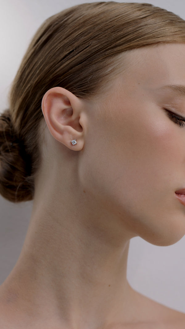 Simple Round Stud Earring Sterling Silver