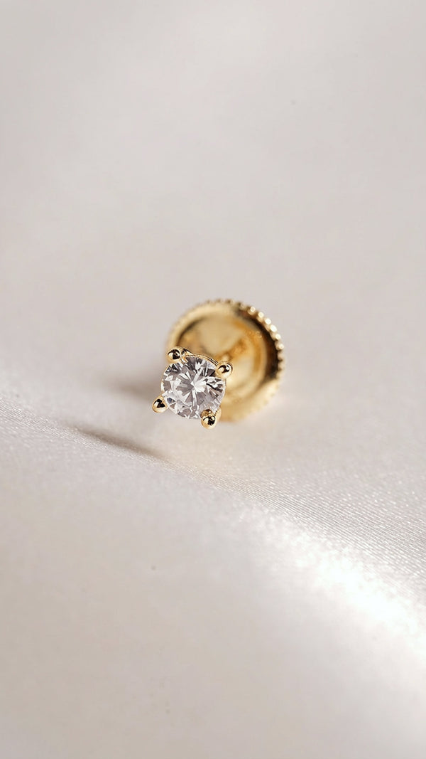 Simple Round Stud Earring Gold Vermeil