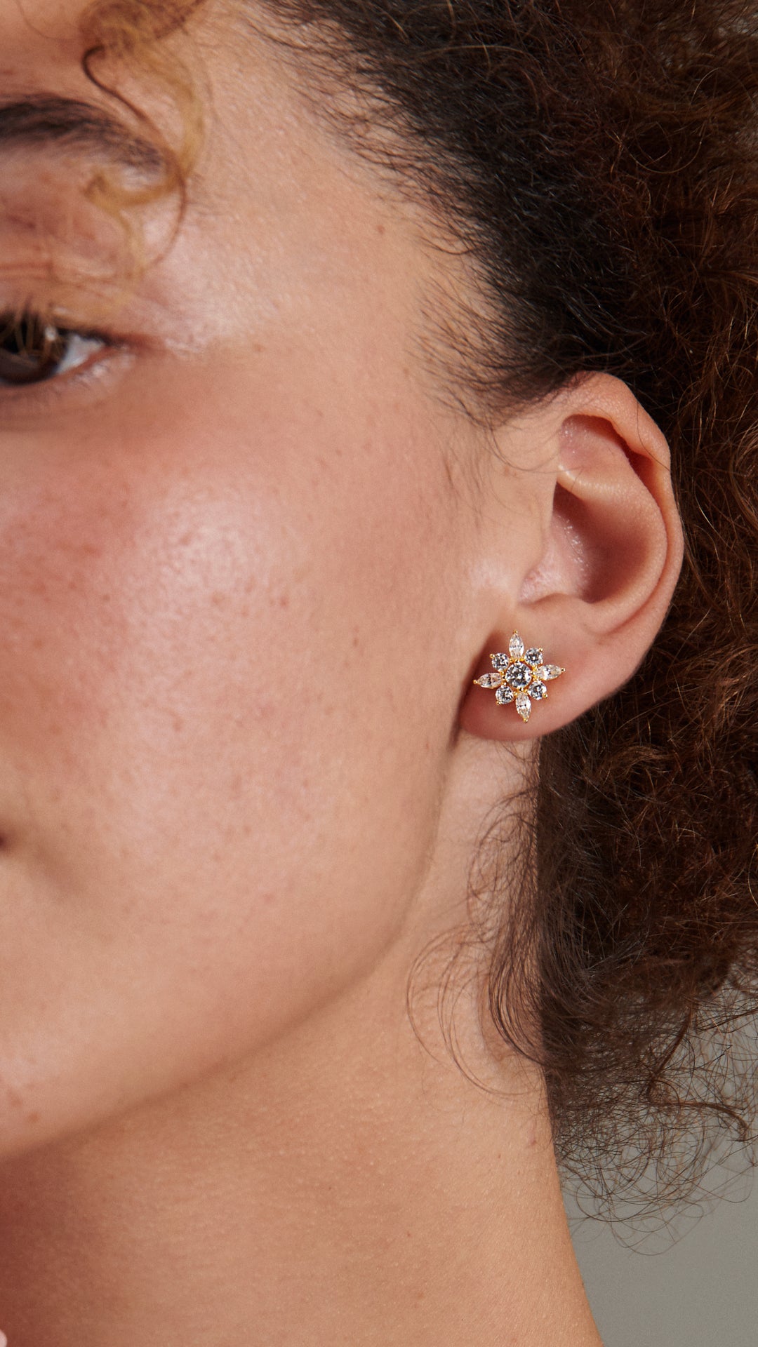Trendy gold stud earrings clearance