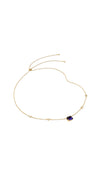 Recycled tanzanite stone gold vermeil station necklace for women from the Sugardrop collection.