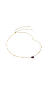 Cabochon stone gold vermeil necklace for women with a tanzanite stone in a product view.