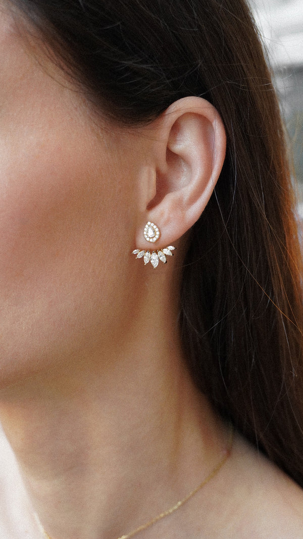 Suriya Ear Jacket Earrings Gold Vermeil