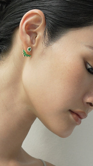 Suriya Emerald Ear Jackets 18K Gold Vermeil