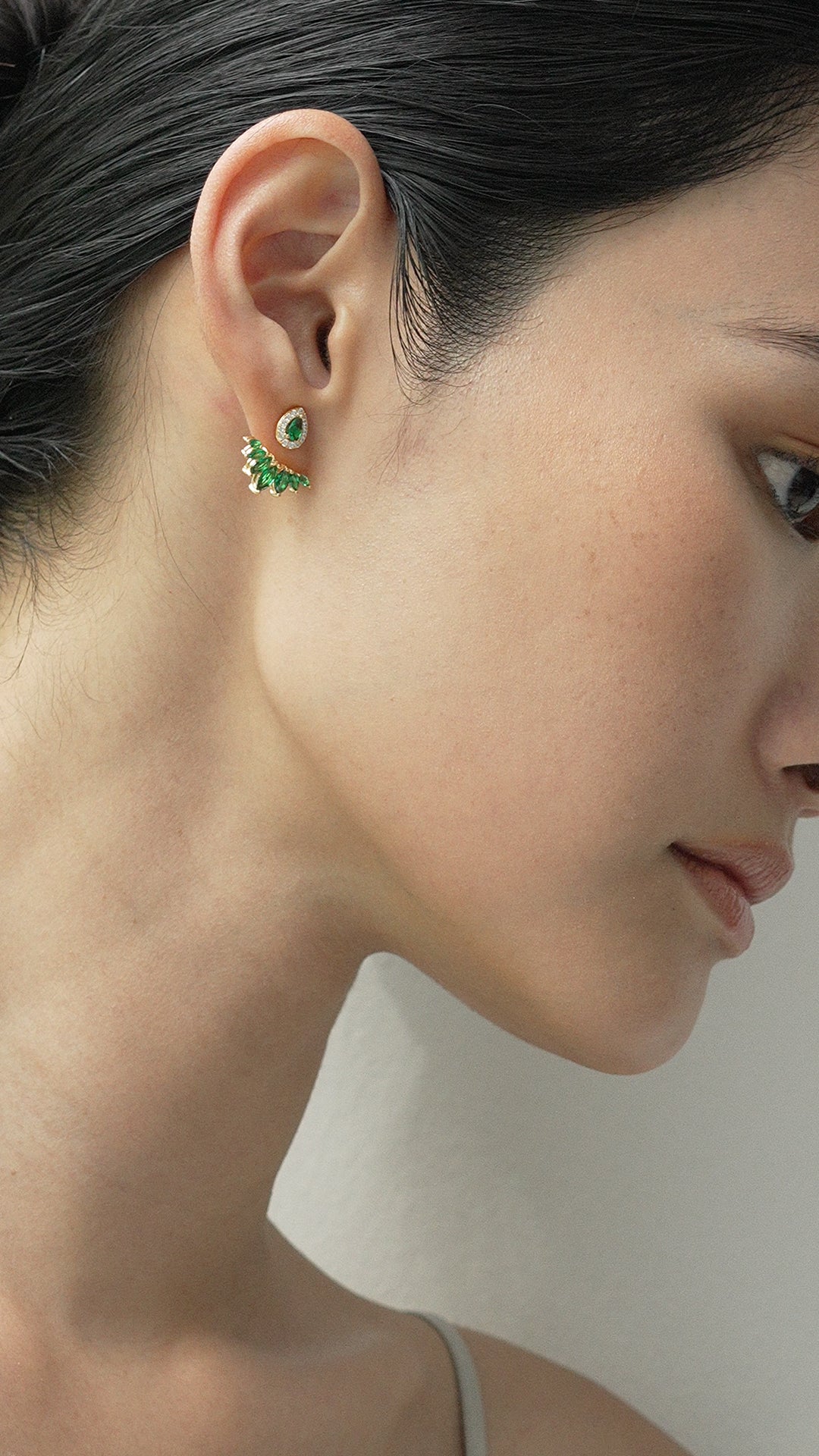 Suriya Emerald Ear Jackets 18K Gold Vermeil