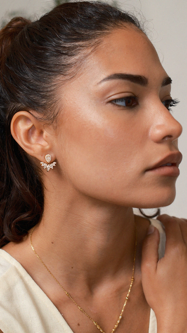 Suriya Ear Jacket Earrings Gold Vermeil