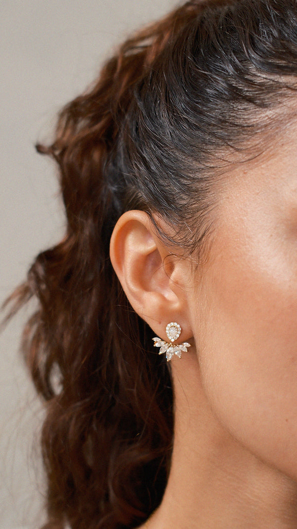 Suriya Ear Jacket Earrings Gold Vermeil