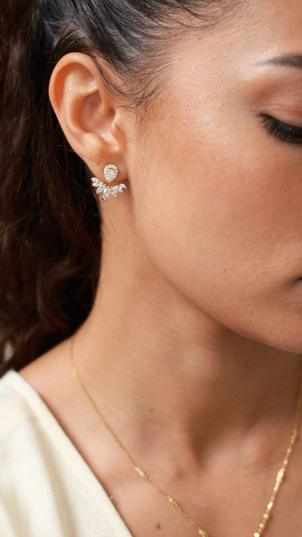 Suriya Ear Jacket Earrings Gold Vermeil