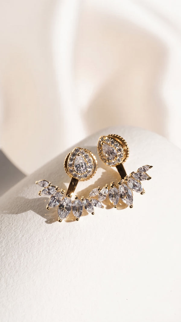Suriya Ear Jacket Earrings Gold Vermeil