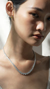 Taryn Gradient Line Necklace White Gold Plated