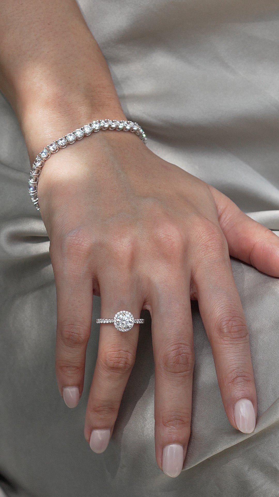Vianne Round Prong Tennis Bracelet Silver