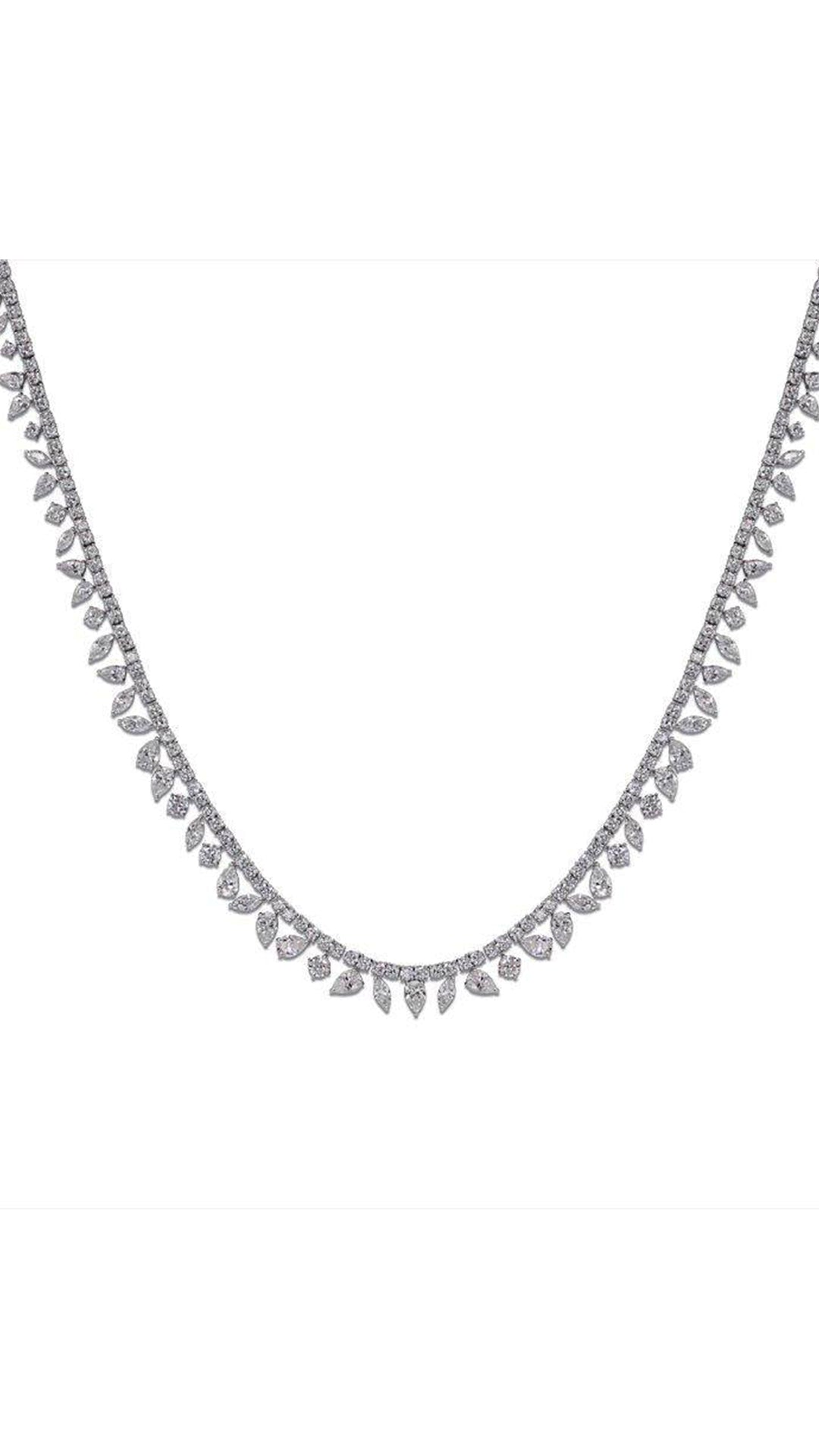 Taini Necklace White Gold Plated