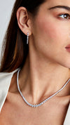 Sterling silver diamond style tennis necklace for women