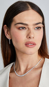 Elegant silver tennis necklace with white gold finish
